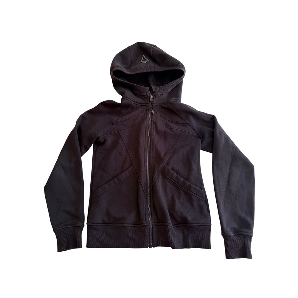 Ivivva Lululemon Girls Black Cozy Fleece Full Zip Hoodie